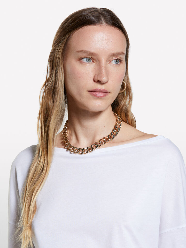 T-shirt blanc à col bateau - t-shirts à manches longues pour femme - Blanc | Sisley image number 4